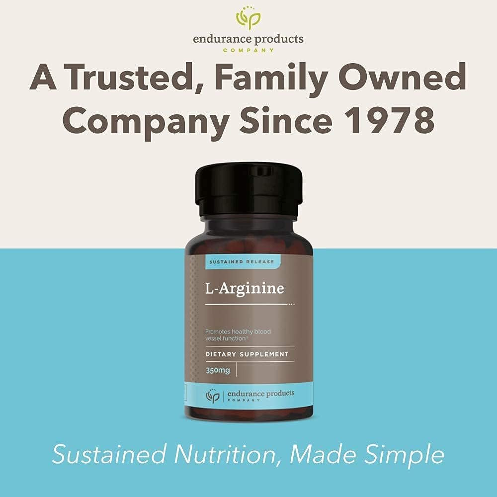 Endurance Products L - Arginine - 350Mg Sustained Release Dietary Supplement for Optimal Absorption - Nitric Oxide Precursor*, 400 Tablets Company