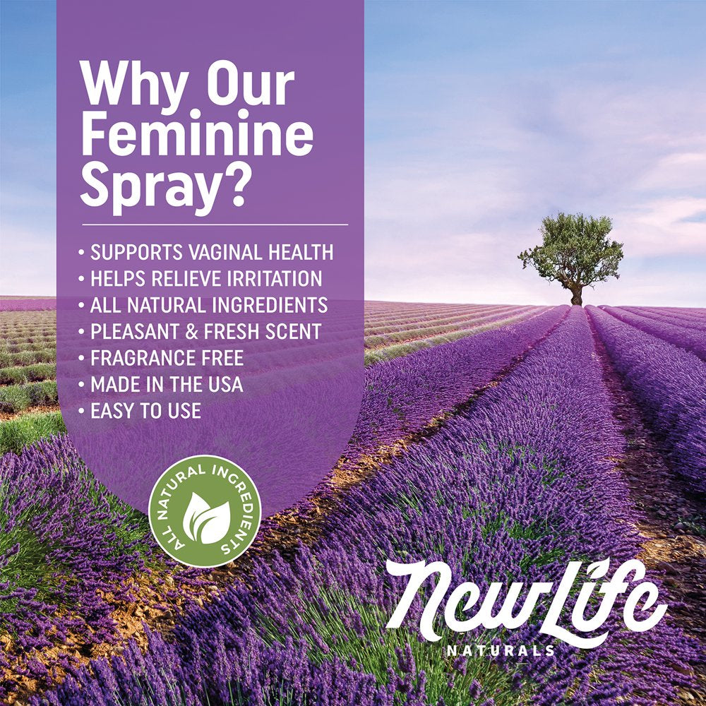 Newlife Naturals Intimate Feminine Spray: All Natural Vaginal Spray with Essential Oils - PH Balance - Yeast Infection - BV Symptom - Made in USA, 2 Ounces