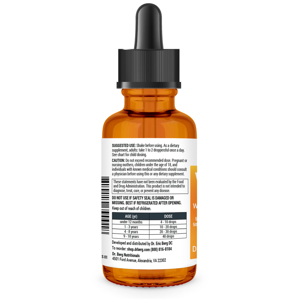 Dr. Berg'S Liquid Vitamin D3 & K2 Drops with Zinc & MCT Oil, 1 Fl Oz