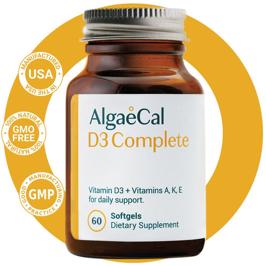 Algaecal D3 Complete - ADEK 4In1 Vitamins with D3, A, E & K2 for Immunity Support, 60 Softgels