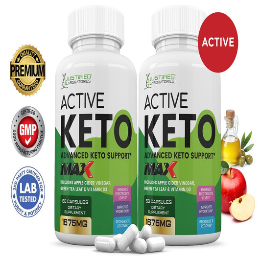 (2 Pack) Active Keto ACV MAX Pills 1675Mg Dietary Supplement 120 Capsules - Nutricity.com.au