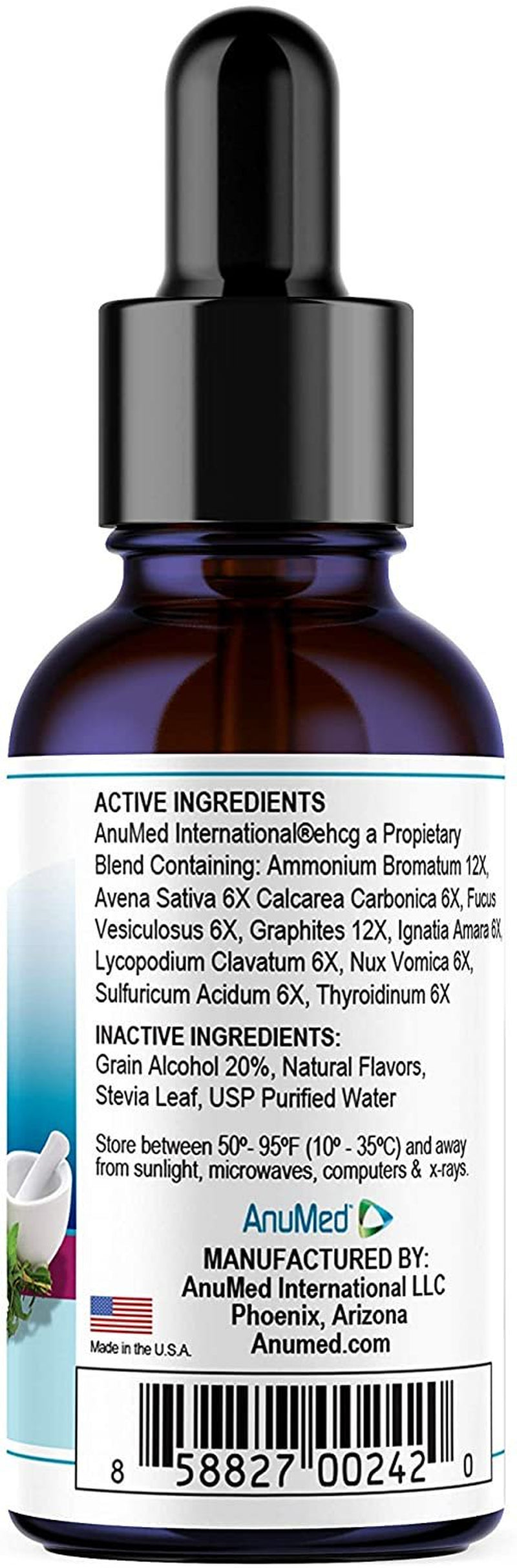 Anumed E-Drops+B12 Premium Fast Fat Burner Metabolism & Energy Booster Control Hunger Super Fast Transformation Healthy Weight Loss Drops All Natural Vegan & Keto Friendly for Women & Men 2Oz