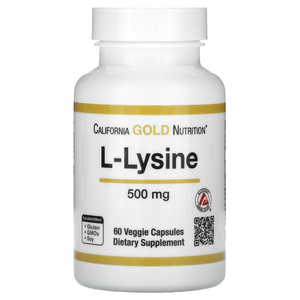 California Gold Nutrition L-Lysine, 500 Mg, 60 Veggie Capsules