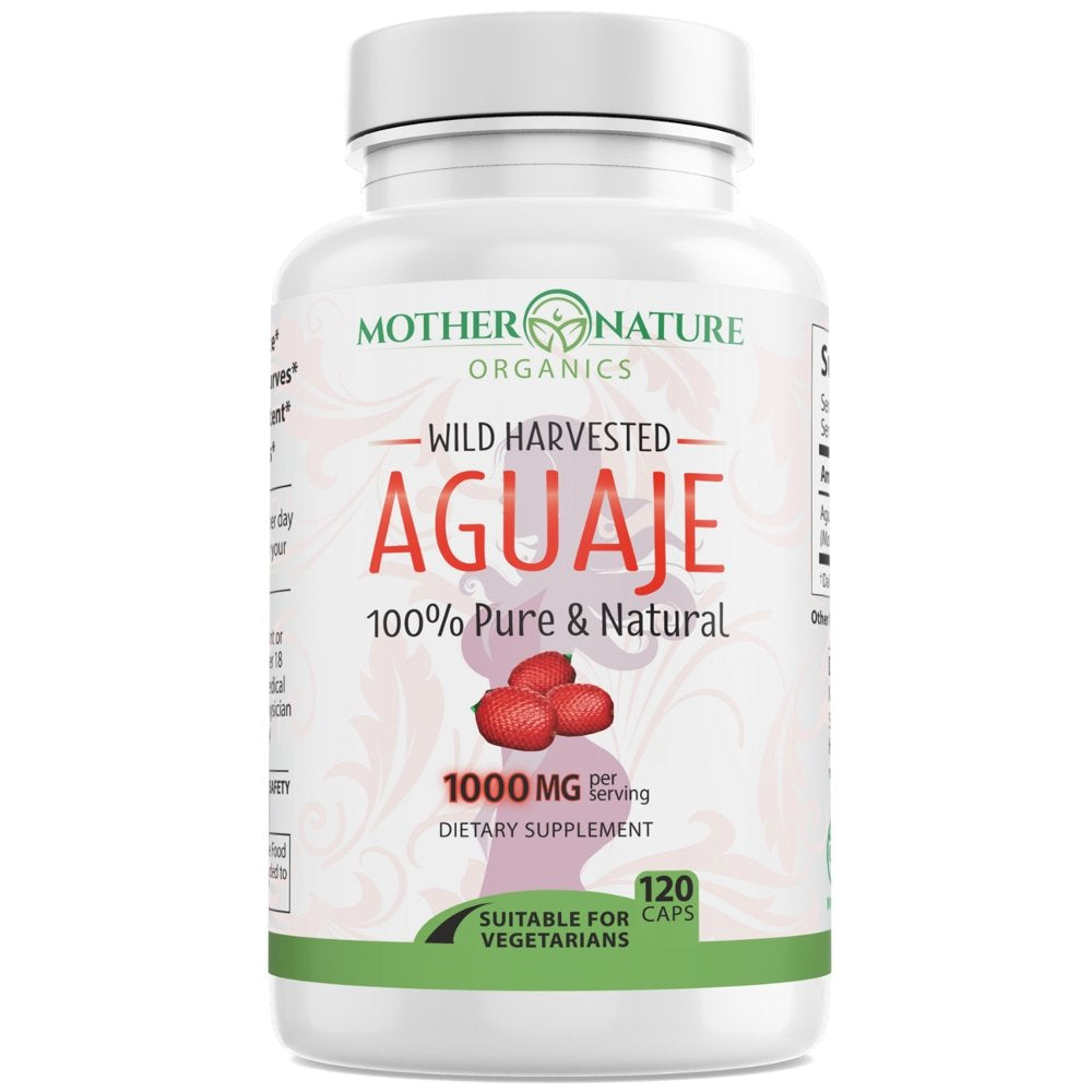 Aguaje 1000Mg Capsules - Pure Aguaje Fruit Extract Powder for Natural Curves, Gluteosy Senos Enlargement | Women'S Health and Enhance Feminine Shape Naturally | 120 Vegan Capsules