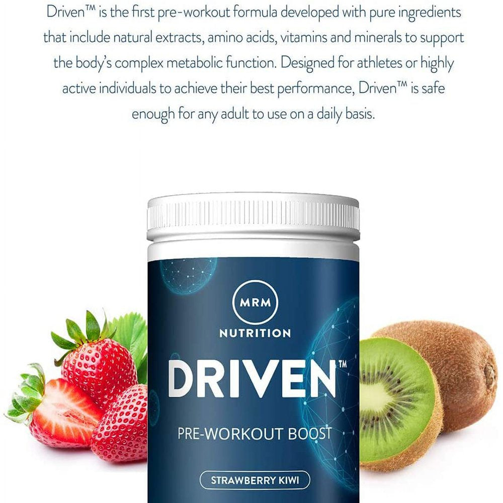 MRM Nutrition DRIVEN, Pre-Workout Boost, Strawberry Kiwi, 12.3 Oz (350 G)