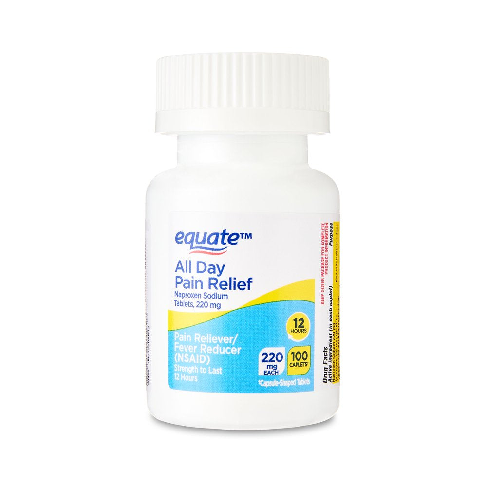 Equate Naproxen Sodium Tablets USP, 220 Mg, Pain Reliever and Fever Reducer, 100 Count