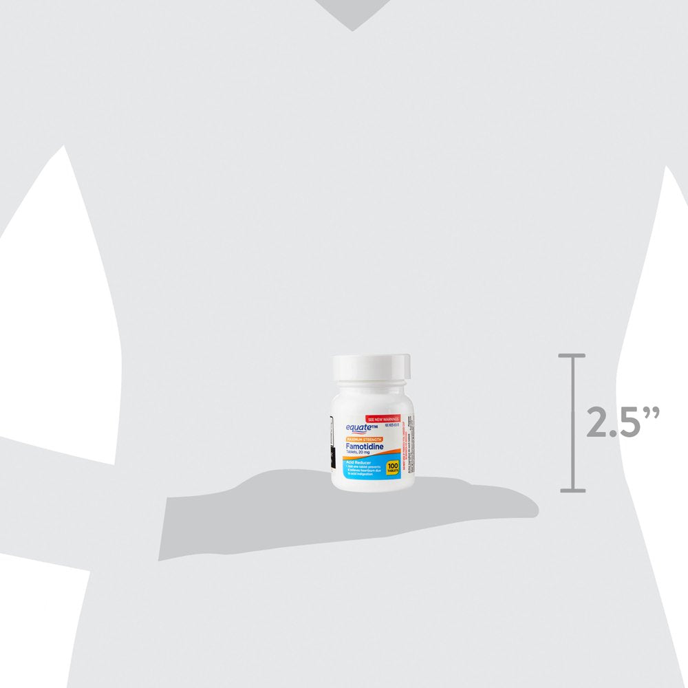 Equate Maximum Strength Famotidine Tablets, 20 Mg, Acid Reducer, 100 Count