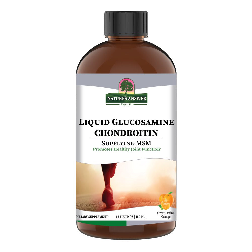 Nature'S Answer Liquid Glucosamine and Chondroitin Liquid with MSM, Natural Orange Flavor, Supports Joint Health, 16Oz