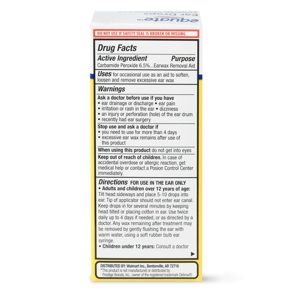 Equate Ear Drops Earwax Removal Aid, 0.5 Fl Oz