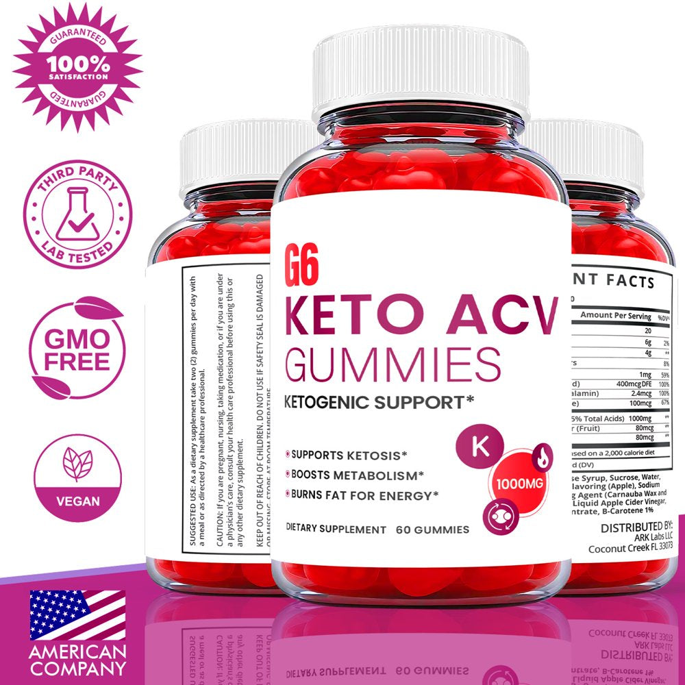 (2 Pack) G6 Keto ACV Gummies - Supplement for Weight Loss - Energy & Focus Boosting Dietary Supplements for Weight Management & Metabolism - Fat Burn - 120 Gummies - Nutricity.com.au