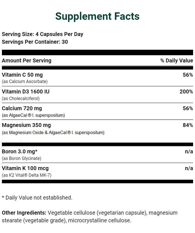 Algaecal plus Plant Based Calcium Supplement with Vitamin D3 & K2,120 Count