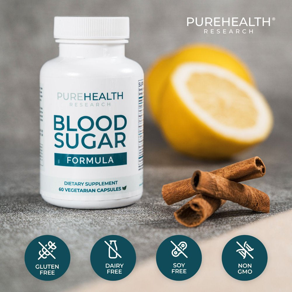 Blood Sugar Formula; Glucose Balance Supplement, Blood Sugar Support with Magnesium, and Berberine for Men & Women, Increase Energy & Focus by Purehealth Research