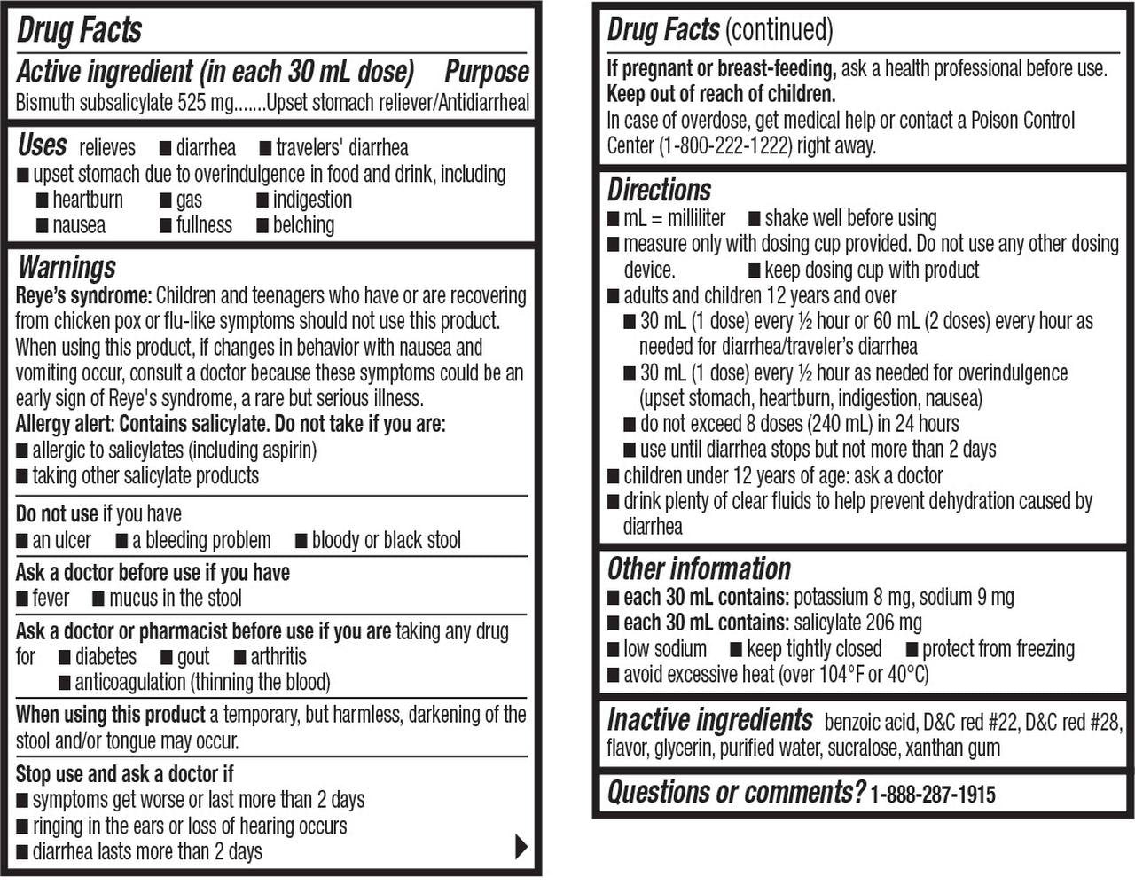 Equate Upset Stomach Relief Bismuth Liquid, Regular Strength, 16 Fl Oz