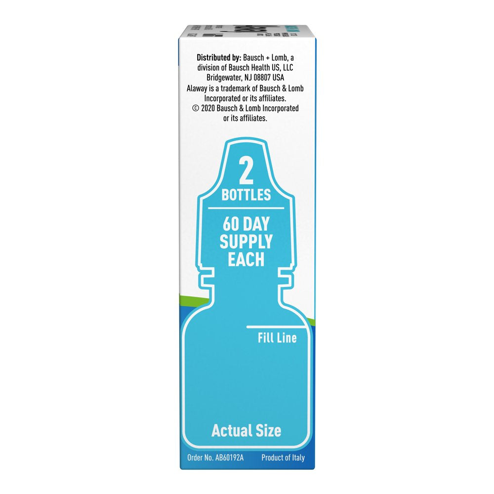 Alaway® Antihistamine Eye Drops, from Bausch + Lomb 0.34 FL OZ, Twin Pack