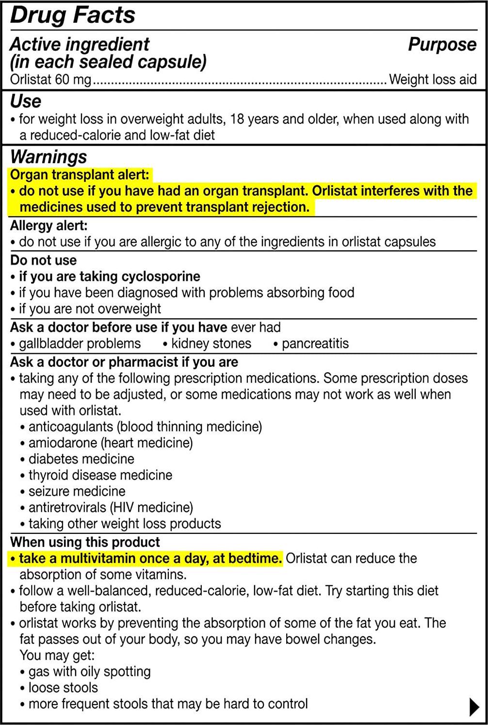 alli Diet Weight Loss Supplement Pills, Orlistat 60mg Capsules Starter Pack, Non prescription weight loss aid, 60 count