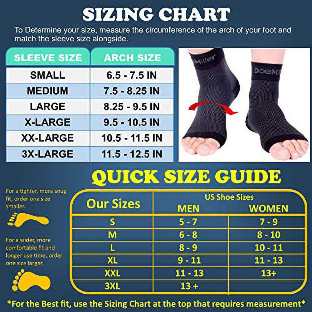 Doc Miller Ankle Compression Sleeve - Heel Brace for Heel Pain - Plantar Fasciitis Foot Wrap for Ankle Support and Neuropathy Relief - 1 Pair Black Plantar Fasciitis Wrap - X-Large Size