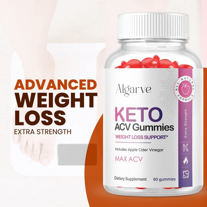 (1 Pack) Algarve Keto ACV Gummies - Supplement for Weight Loss - Energy & Focus Boosting Dietary Supplements for Weight Management & Metabolism - Fat Burn - 60 Gummies