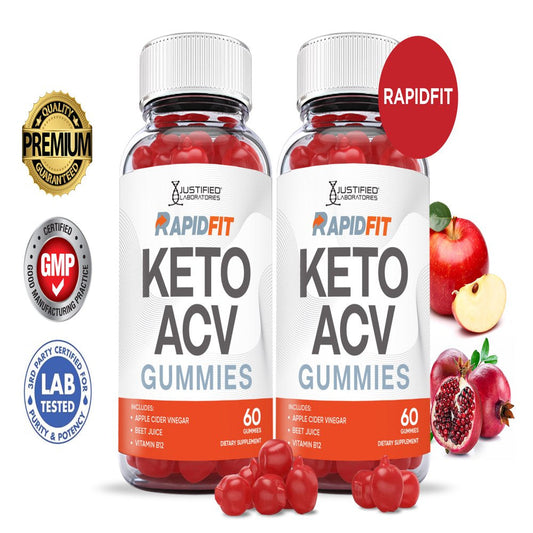 (2 Pack) Rapidfit Keto ACV Gummies 1000MG Dietary Supplement 120 Gummys - Nutricity.com.au