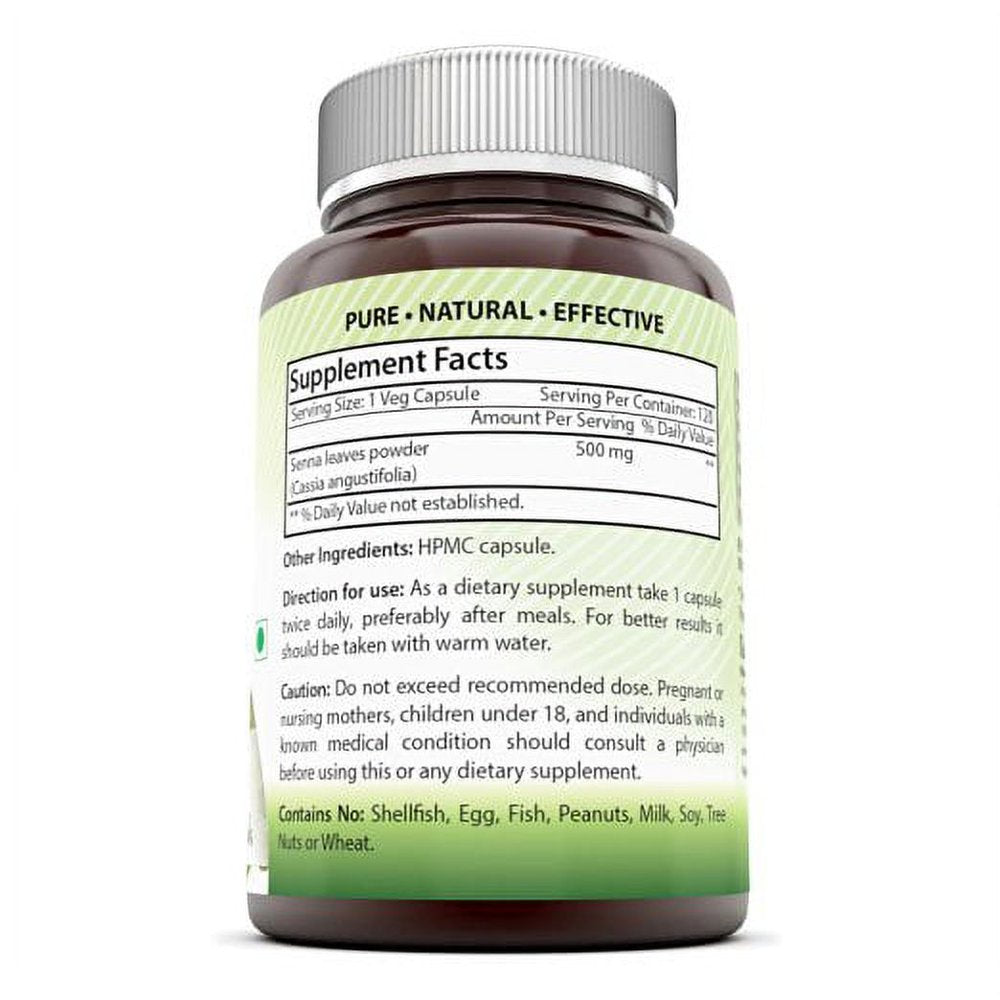 Amazing India Senna 500 Mg 120 Vcaps