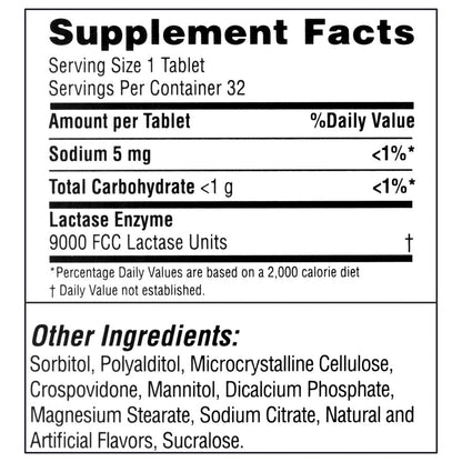 Equate Fast Acting Dairy Relief Vanilla Flavor Lactase Enzyme/Dietary Supplement, 32 Count