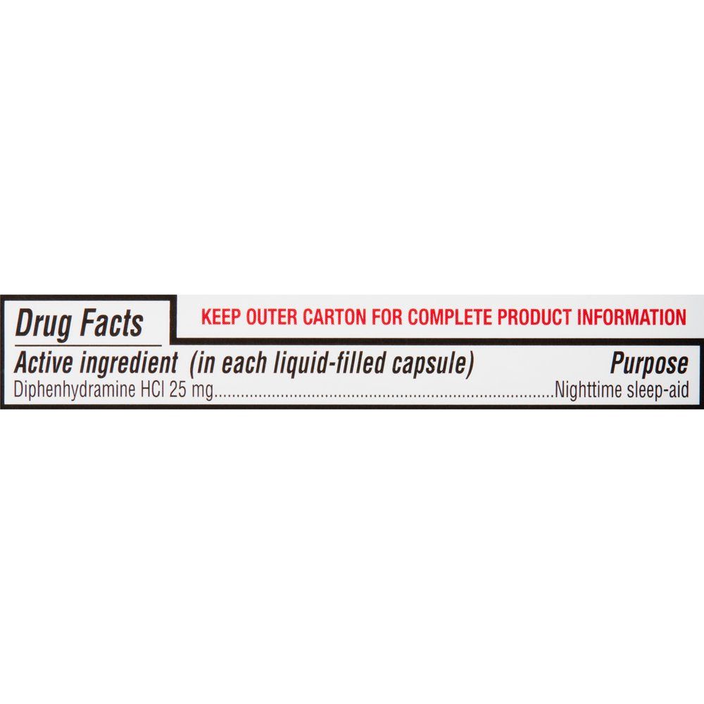 Equate Nighttime Sleep-Aid Softgels, 25 Mg Diphenhydramine HCL, 24 Count