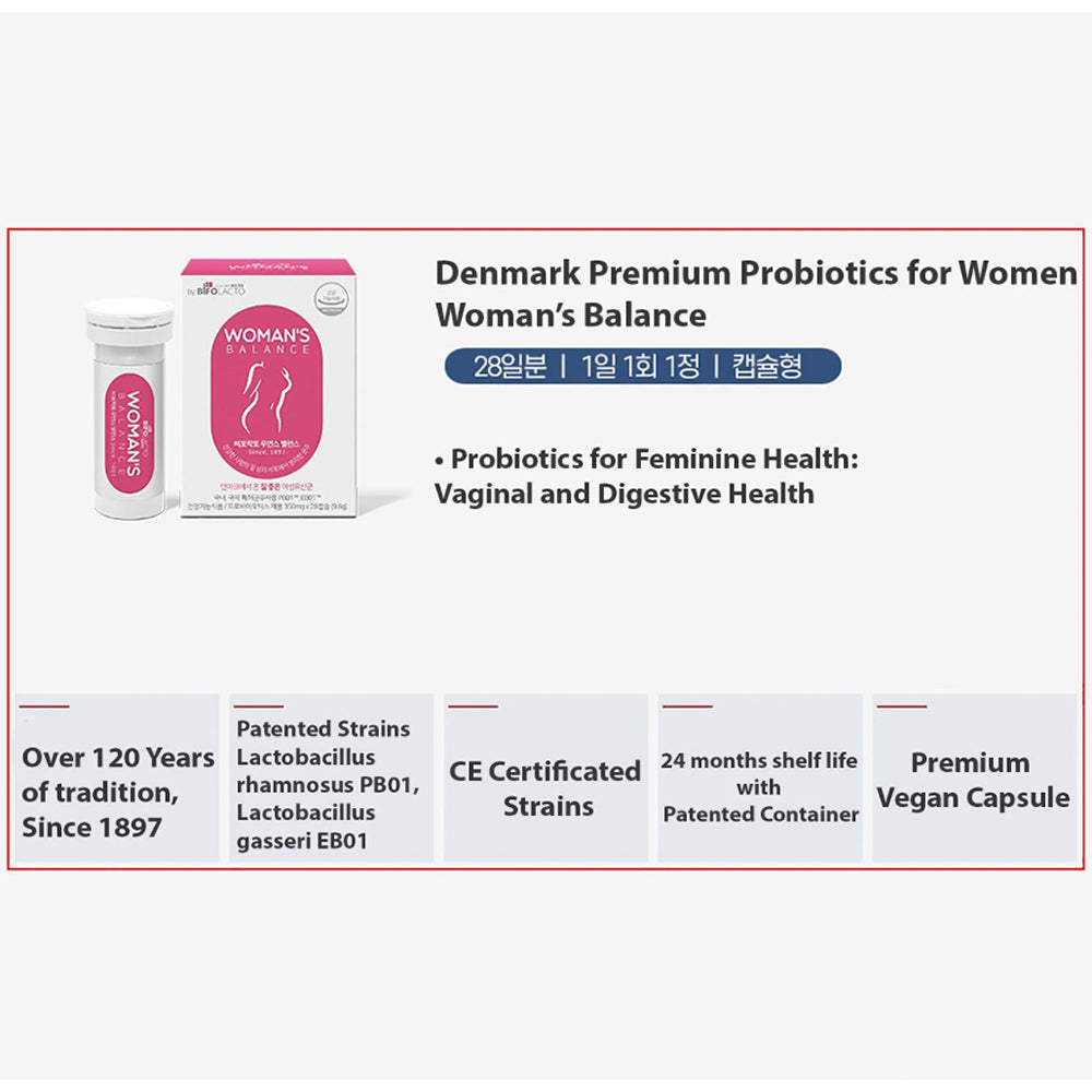 Bifolacto Women’S Balance Probiotics Premium Denmark Probiotic (1 Box of 28 Capsules)