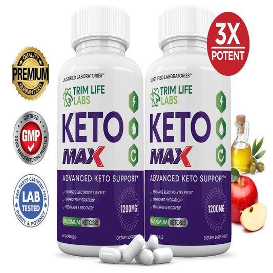 (2 Pack) Trim Life Labs Keto Max 1200MG Includes Gobhb Dietary Supplement 120 Capsules - Nutricity.com.au