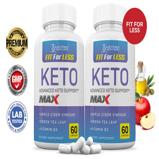 (2 Pack) Fit for Less Keto ACV MAX Pills 1675Mg Alternative to Gummies Dietary Supplement 120 Capsules - Nutricity.com.au