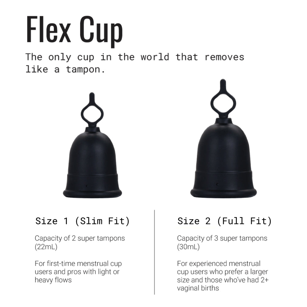 Flex Reusable Menstrual Cup Size 1 with 2 Free Flex Disposable Menstrual Discs