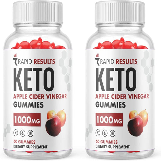 (2 Pack) Rapid Results Keto ACV Gummies - Supplement for Weight Loss - Energy & Focus Boosting Dietary Supplements for Weight Management & Metabolism - Fat Burn - 120 Gummies - Nutricity.com.au