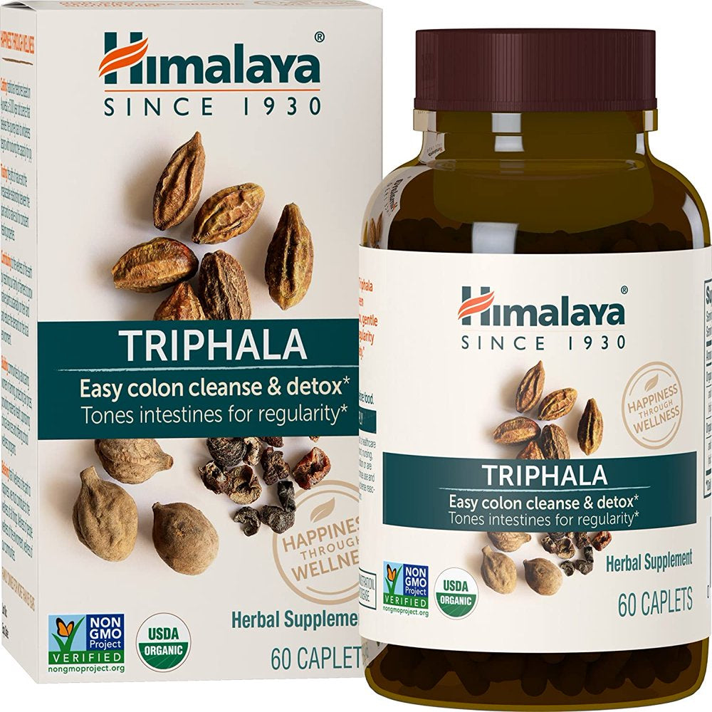 Himalaya Organic Triphala, Colon Cleanse & Digestive Supplement for Occasional Constipation, 688 Mg, 90 Caplets, 3 Month Supply