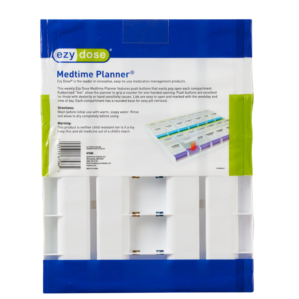 Ezy Dose Weekly (4X/Day) Push Button Pill Organizer (3XL)