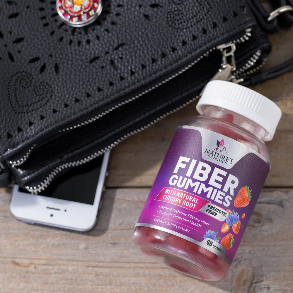 Fiber Gummies for Adults, Fiber 4G Gummy - Daily Prebiotic Supplement & Digestive Health Support, Supports Regularity & Natural Prebiotic Fiber Gummy, Plant Based Fiber, Strawberry Flavor - 60 Gummies