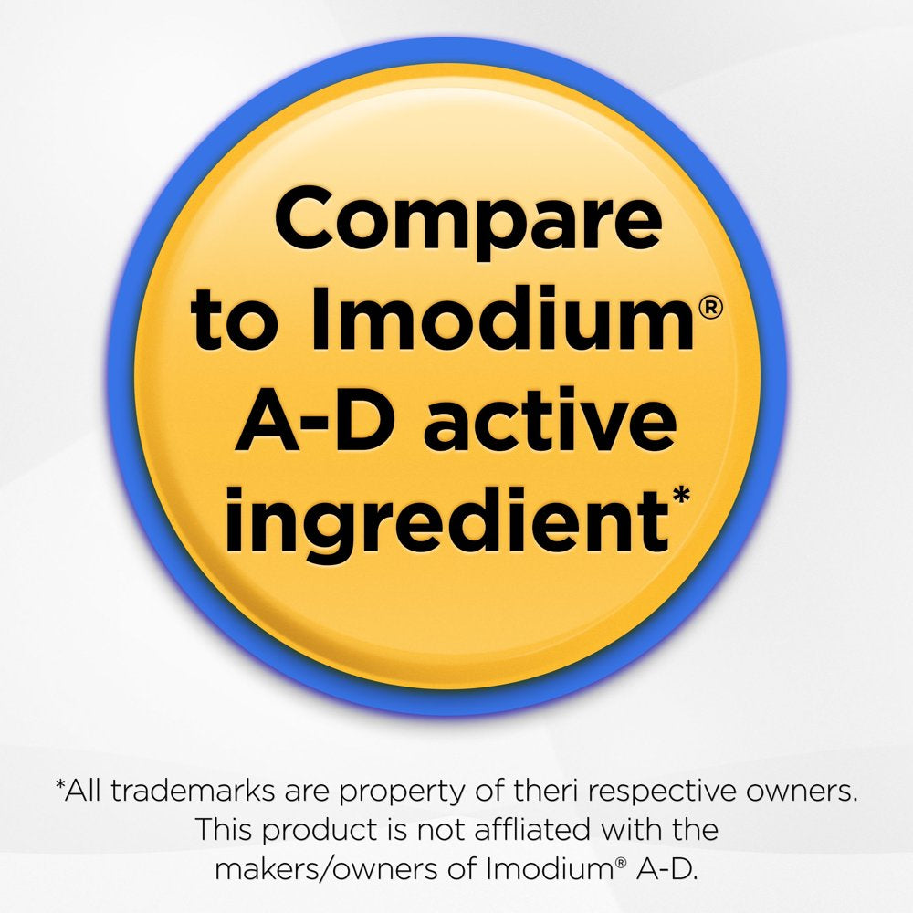 Equate Loperamide Tablets for Diarrhea, 2 Mg, 24 Count