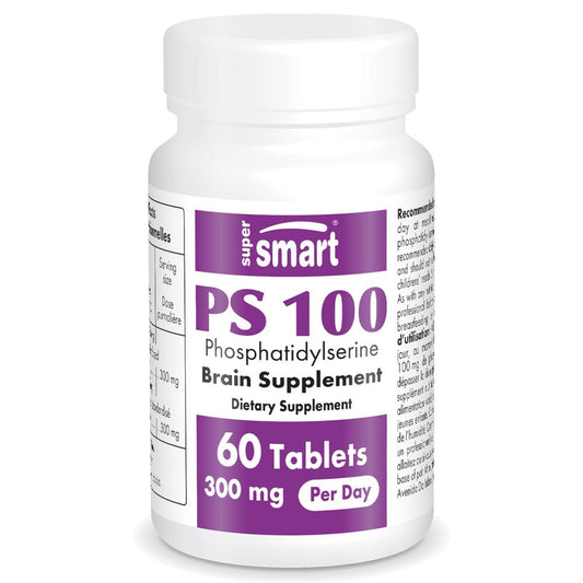 Supersmart - PS100 (Phosphatidylserine) 300 Mg per Day - Brain Supplement - Memory Pills & Nootropics | Non-Gmo & Gluten Free - 60 Tablets