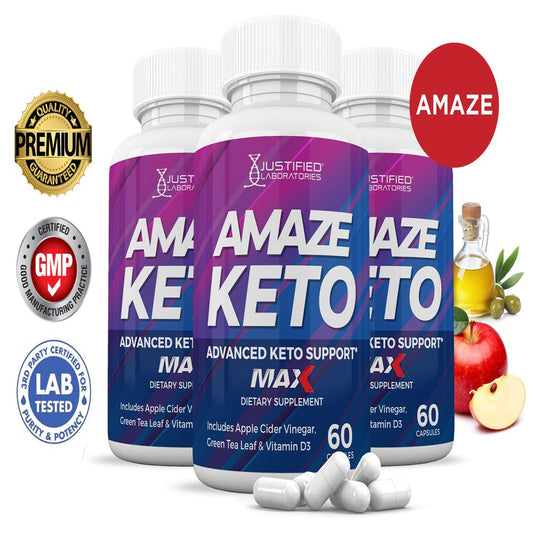 (3 Pack) Amaze Keto ACV MAX Pills 1675Mg Alternative to Gummies Dietary Supplement 180 Capsules - Nutricity.com.au