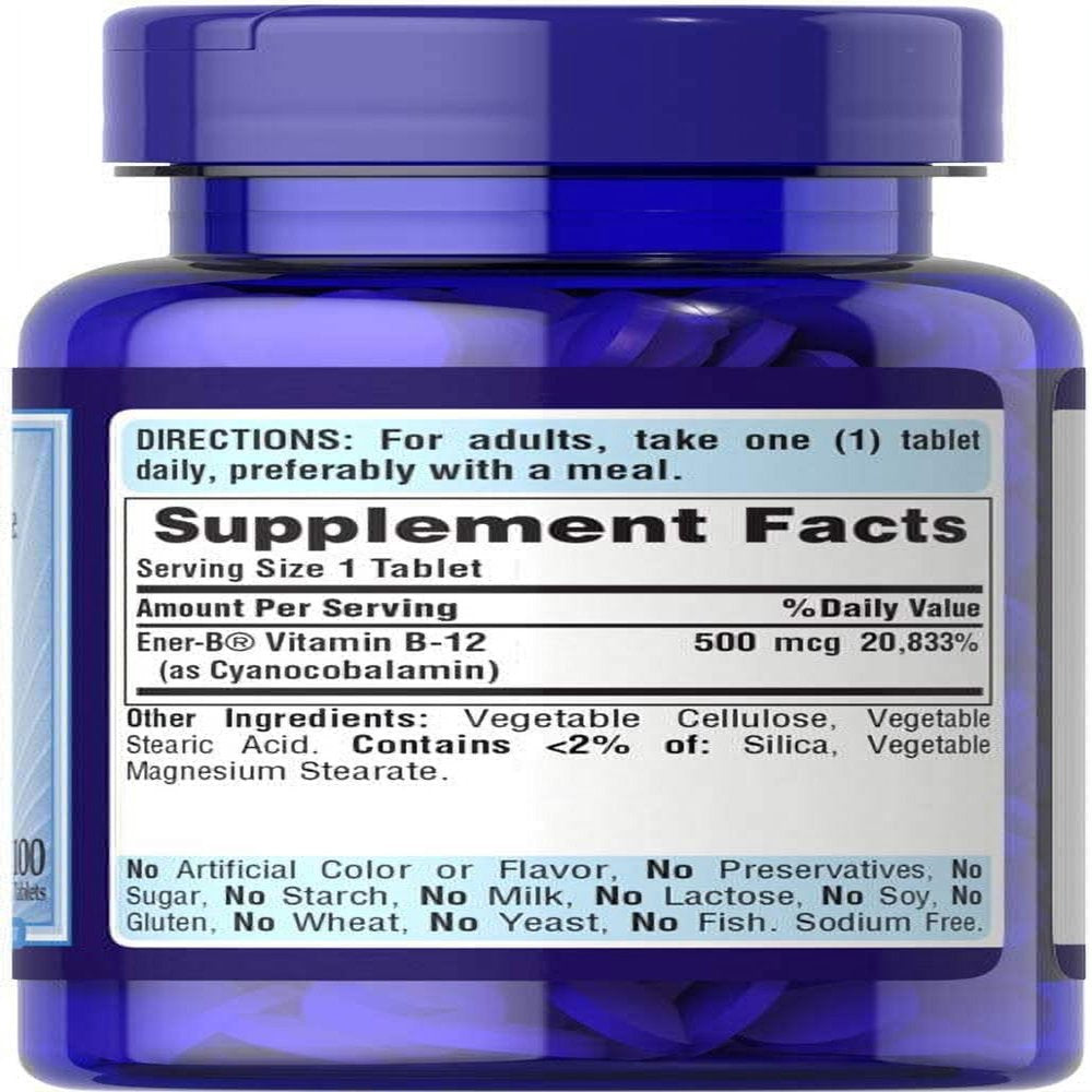 Puritan'S Pride Vitamin B-12 500Mcg - 100 Tablets