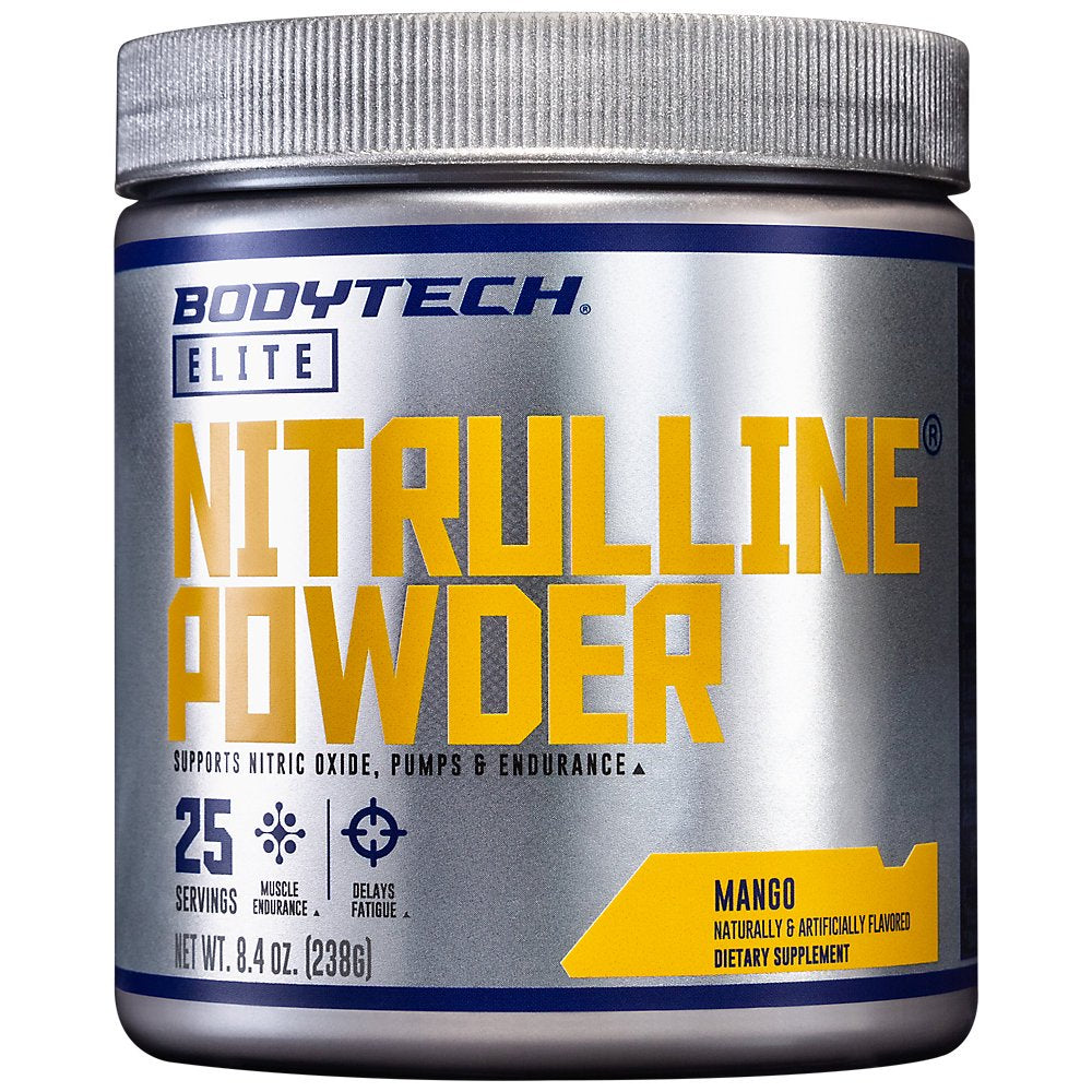 Bodytech Nitrulline - Nitric Oxide Potentiator, Pumps & Endurance to Help Energize & Nourish Working Muscles, Mango (8.4 Ounce Powder)