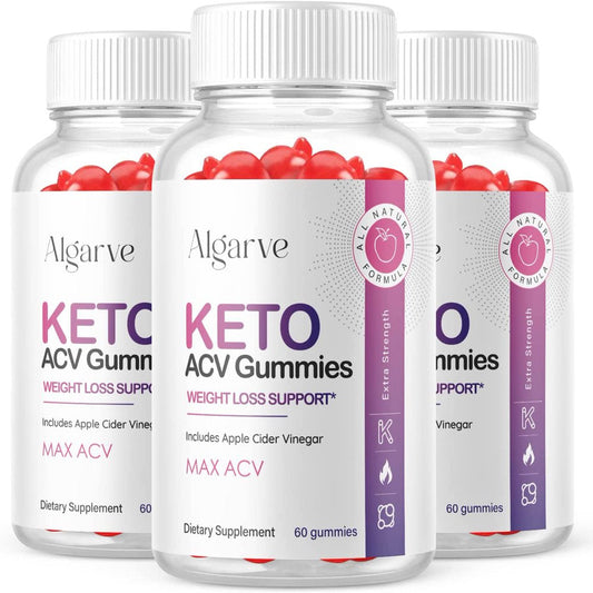 (3 Pack) Algarve Keto ACV Gummies - Supplement for Weight Loss - Energy & Focus Boosting Dietary Supplements for Weight Management & Metabolism - Fat Burn - 180 Gummies - Nutricity.com.au