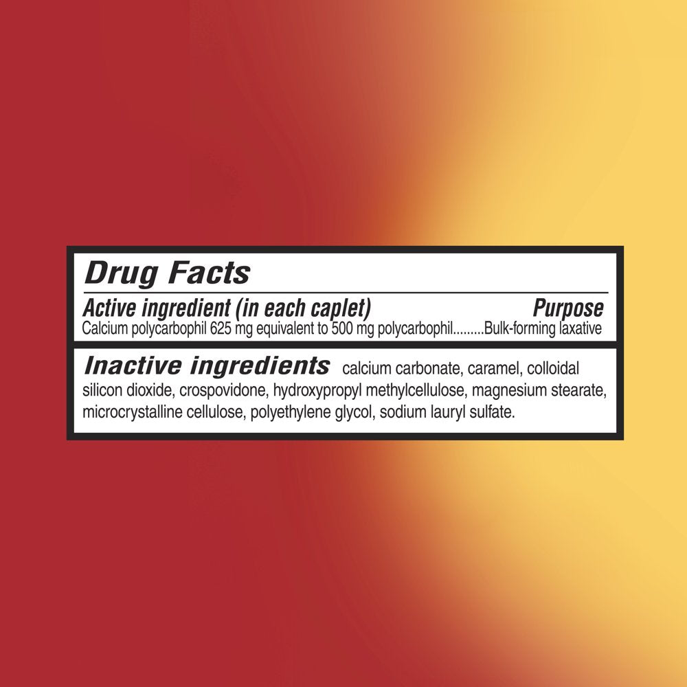 Equate Fiber Therapy Calcium Polycarbophil Caplets, 625 Mg, 140 Count