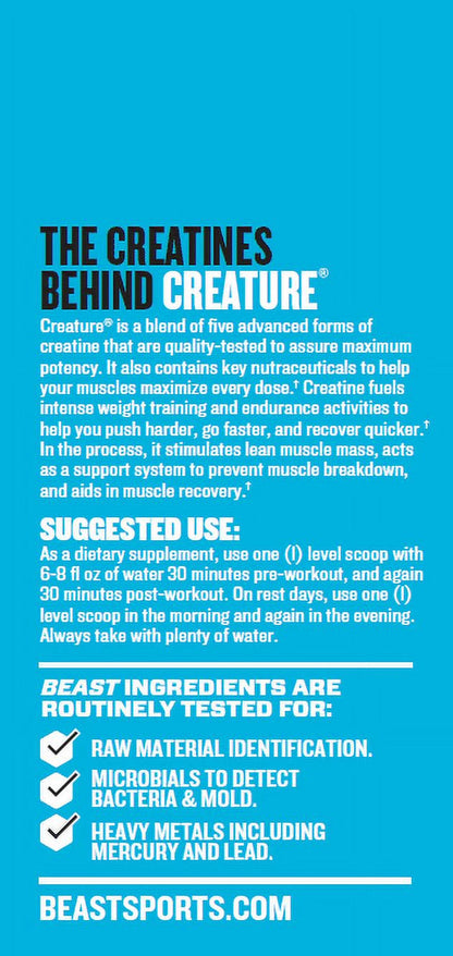 Beast Sports Creature Creatine Powder, Beast Punch, 60 Servings