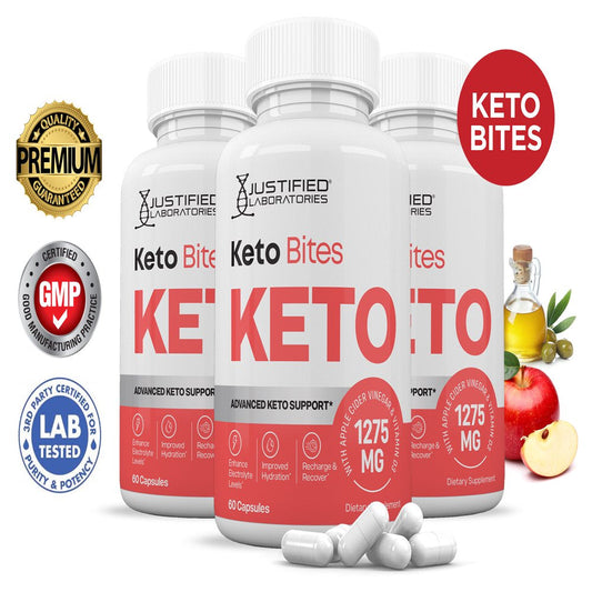 (3 Pack) Keto Bites ACV Pills 1275Mg Alternative to Gummies Dietary Supplement 180 Capsules - Nutricity.com.au