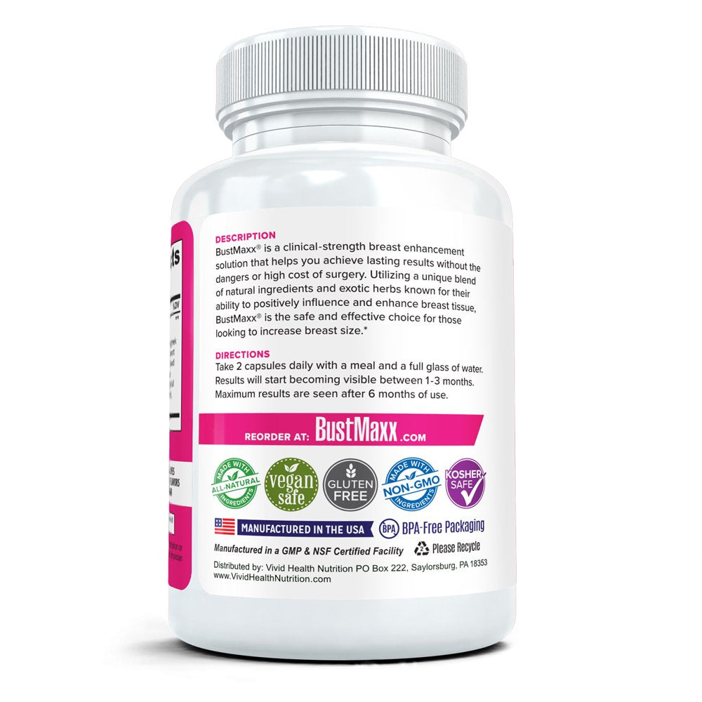 Bustmaxx: Most Trusted, All-Natural Enhancement and Enlargement Supplement, 60 Pills