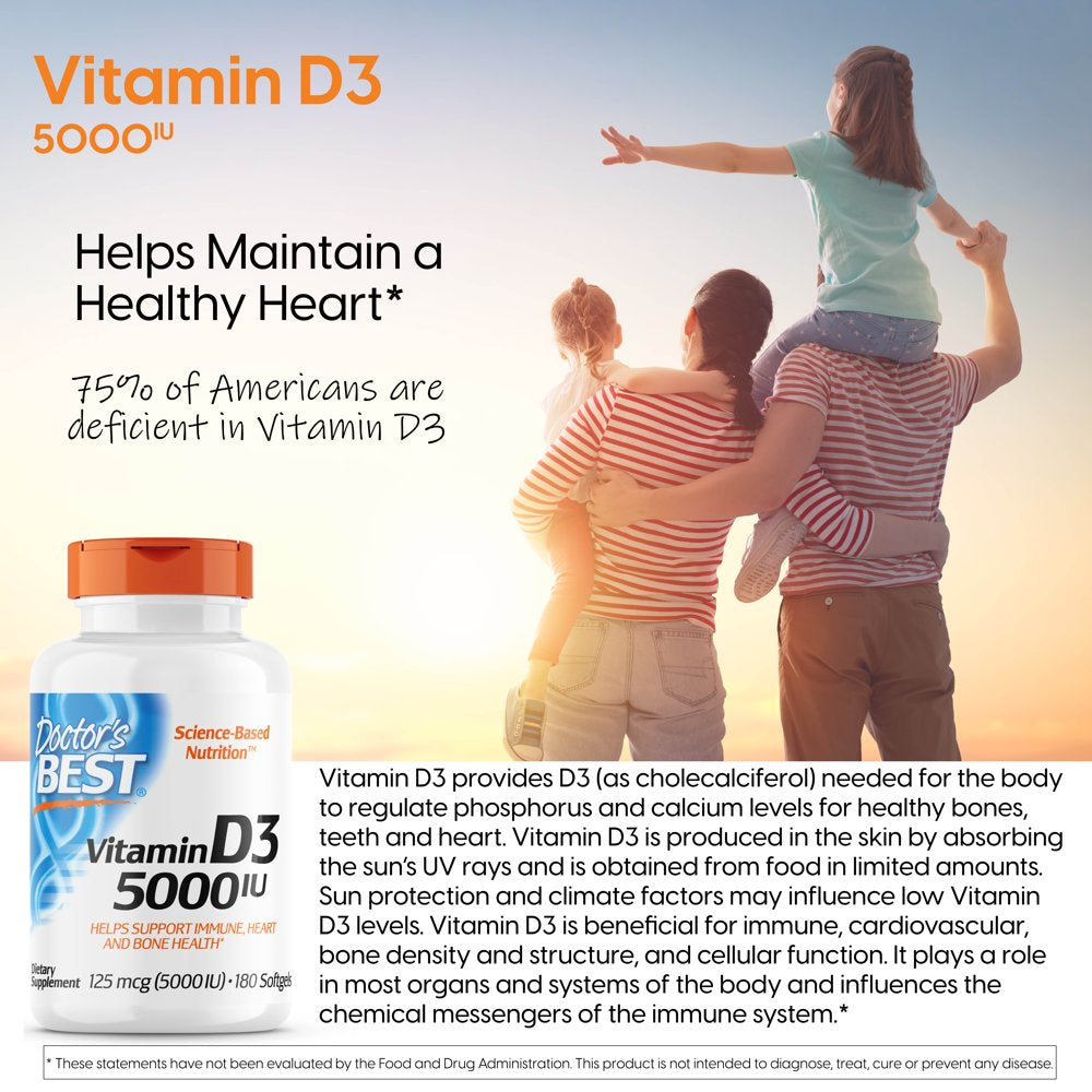 DOCTORS BEST VITAMIN D3 180 SG - Pack of 1