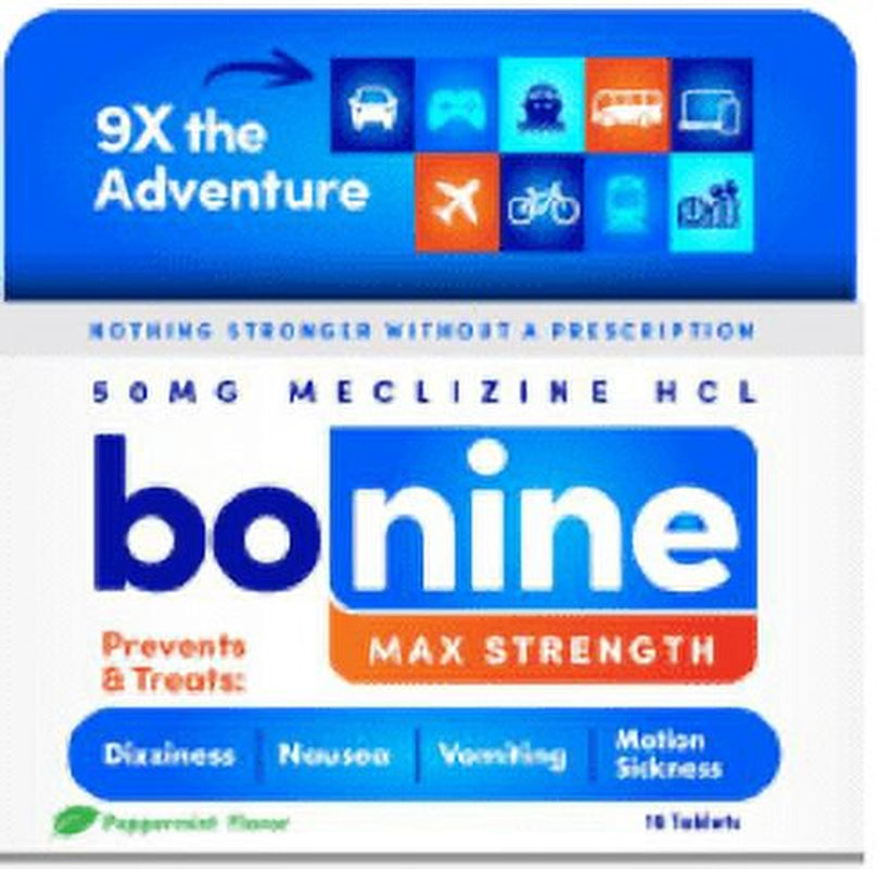 Bonine Maximum Strength Chewable Tablets, Peppermint, 16 Ct