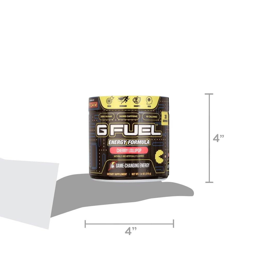 G Fuel Pac-Man Energy Supplement Powder, Cherry Lollipop Flavor, 30 Servings