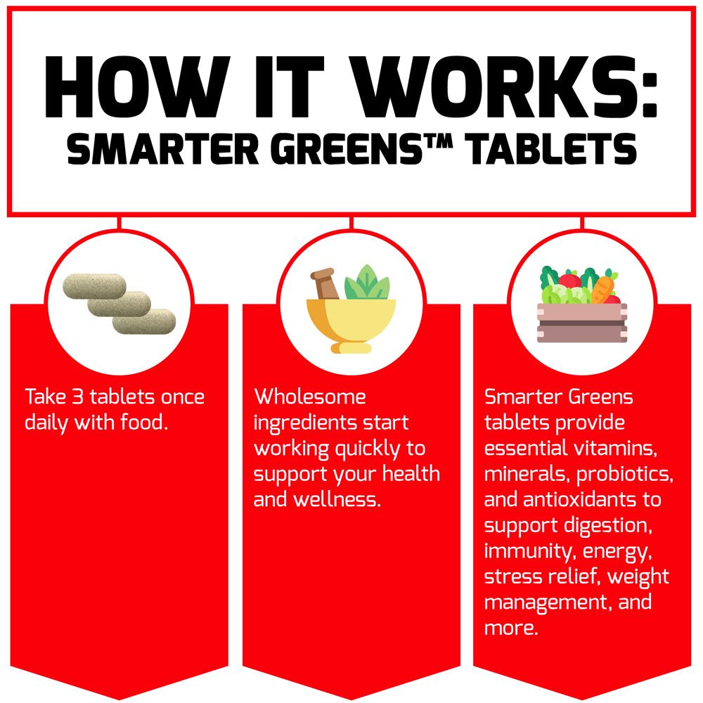 Force Factor Smarter Greens Tablets, Greens Superfood Supplement, 90 Tablets