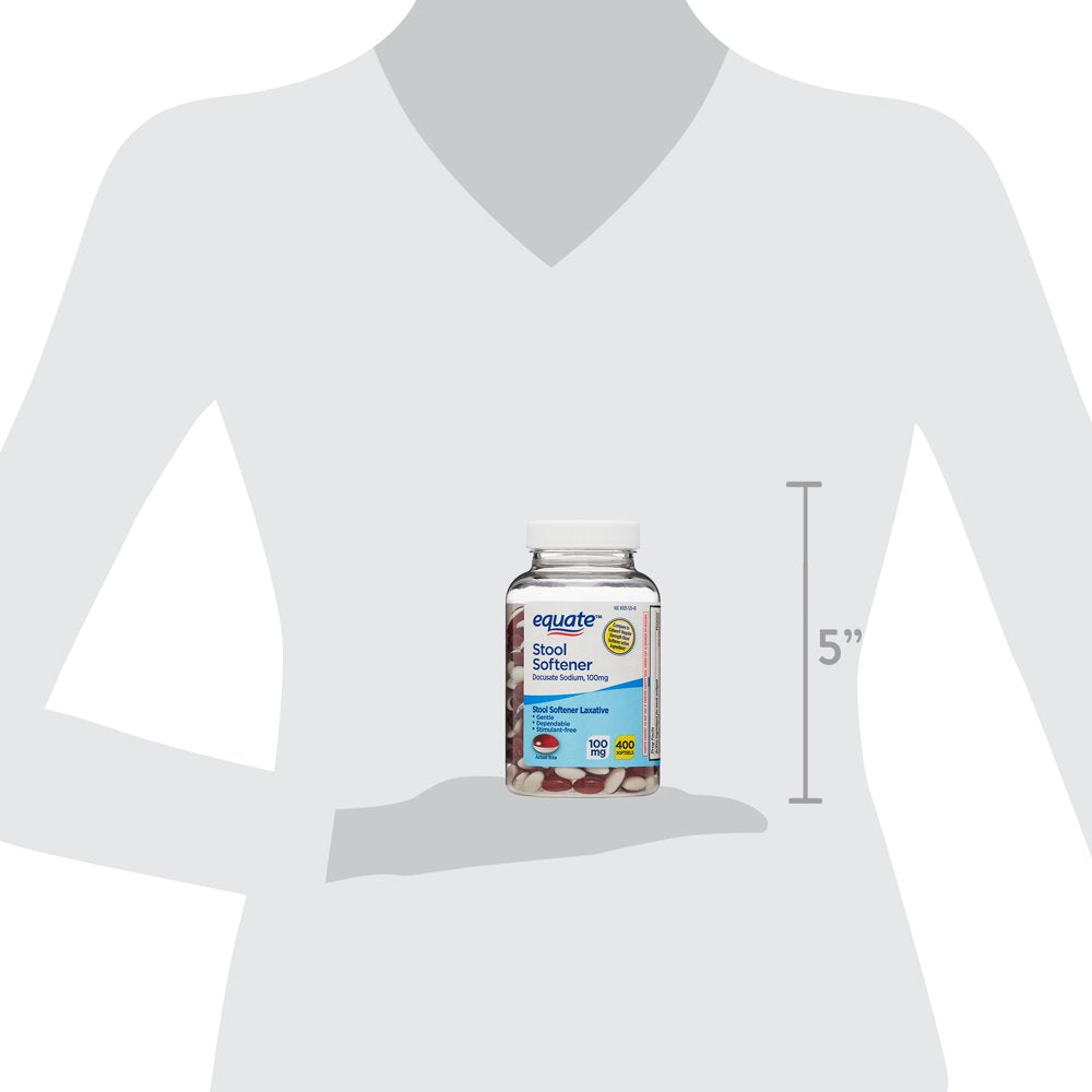 Equate Stool Softener Laxative Softgels for Constipation, 100 Mg, 400 Count