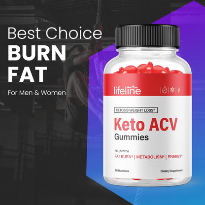 (3 Pack) Lifeline Keto ACV Gummies - Supplement for Weight Loss - Energy & Focus Boosting Dietary Supplements for Weight Management & Metabolism - Fat Burn - 180 Gummies