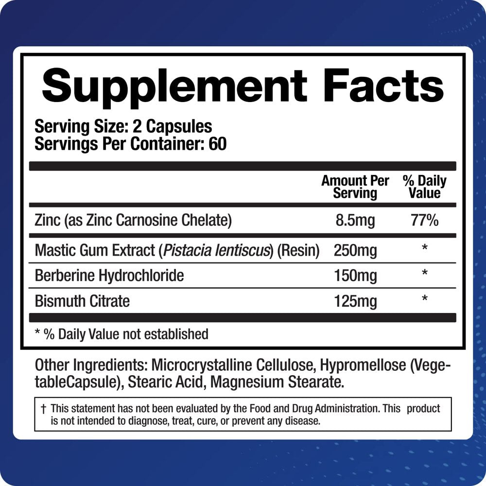 Biomatrix Pylori-X | Stomach and GI Support for H. Pylori Defense | Mastic Gum Berberine | Matula Tea Alternative (120 Caps)